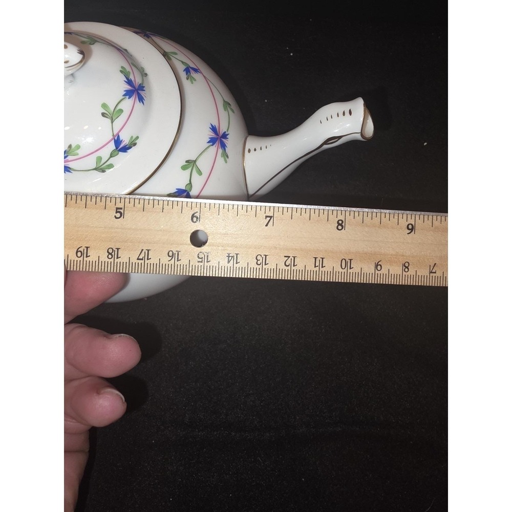 Herend Hungary Blue Garland Teapot 3404 PBG Rabbit Finial MINT 1994 - Picture 10 of 13